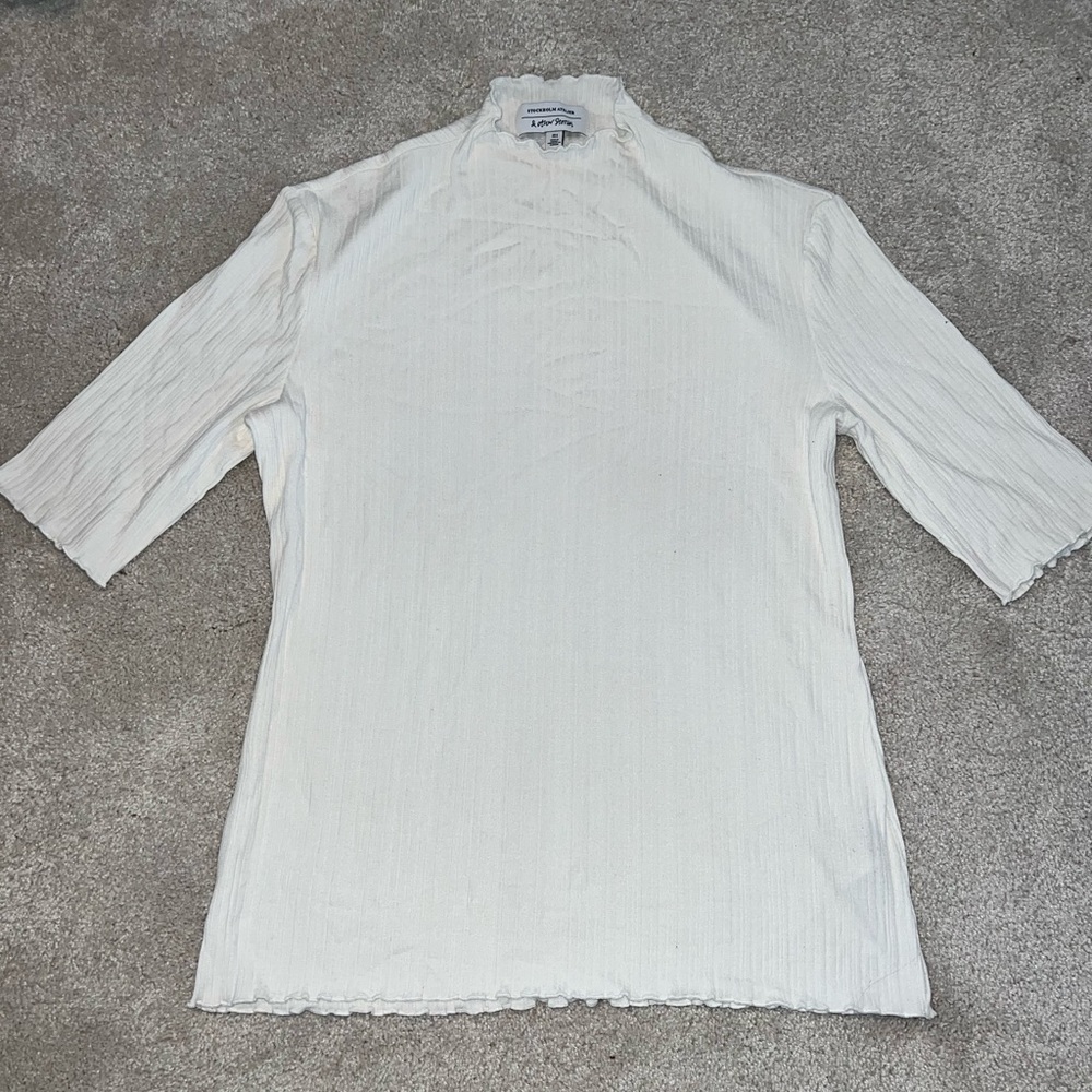 White & Other Stories Lettuce Edge Blouse